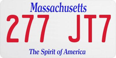 MA license plate 277JT7