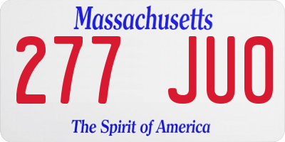 MA license plate 277JU0