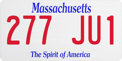 MA license plate 277JU1