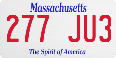 MA license plate 277JU3