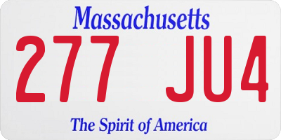 MA license plate 277JU4