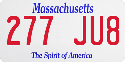 MA license plate 277JU8
