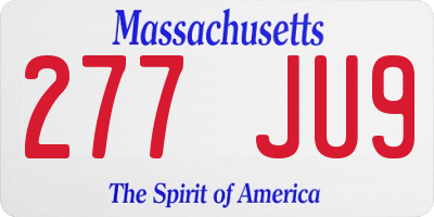 MA license plate 277JU9