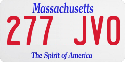 MA license plate 277JV0
