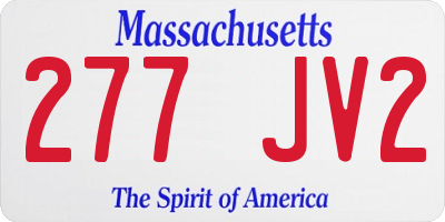 MA license plate 277JV2