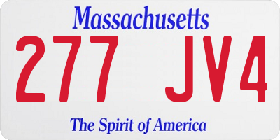 MA license plate 277JV4