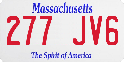 MA license plate 277JV6