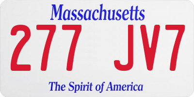 MA license plate 277JV7
