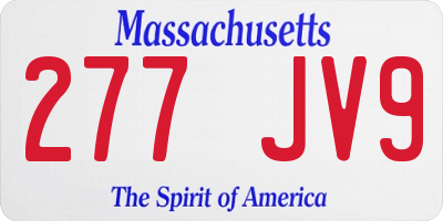 MA license plate 277JV9