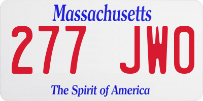 MA license plate 277JW0