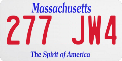 MA license plate 277JW4