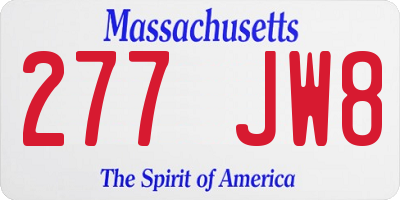 MA license plate 277JW8