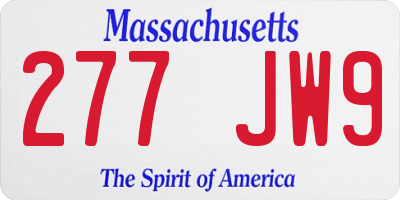 MA license plate 277JW9