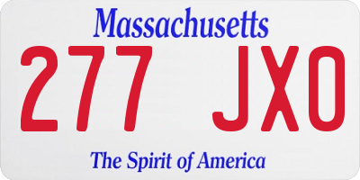 MA license plate 277JX0
