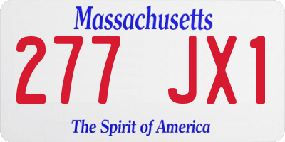 MA license plate 277JX1