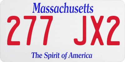 MA license plate 277JX2