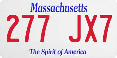 MA license plate 277JX7