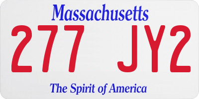 MA license plate 277JY2