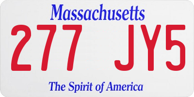 MA license plate 277JY5
