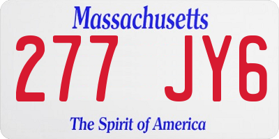 MA license plate 277JY6