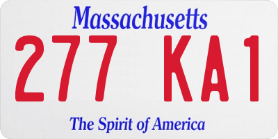 MA license plate 277KA1
