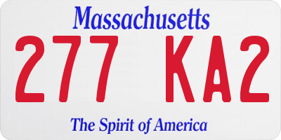 MA license plate 277KA2