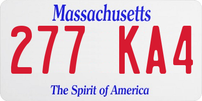 MA license plate 277KA4