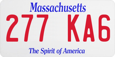 MA license plate 277KA6