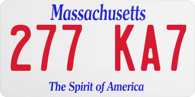MA license plate 277KA7
