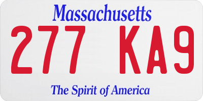 MA license plate 277KA9