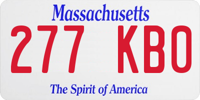 MA license plate 277KB0