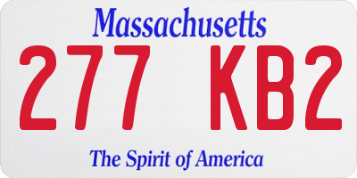 MA license plate 277KB2