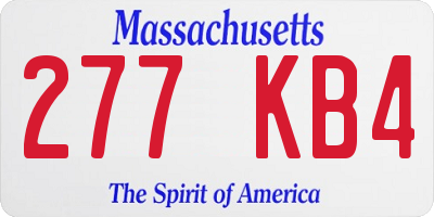 MA license plate 277KB4