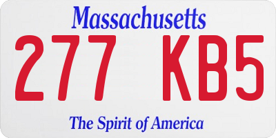 MA license plate 277KB5