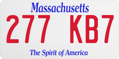 MA license plate 277KB7