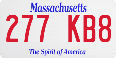 MA license plate 277KB8