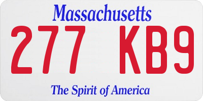 MA license plate 277KB9