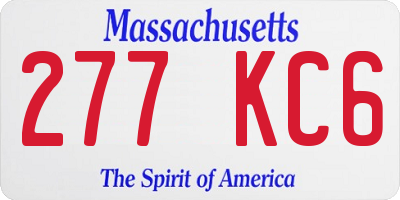 MA license plate 277KC6