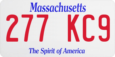 MA license plate 277KC9