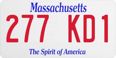 MA license plate 277KD1