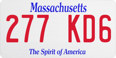 MA license plate 277KD6