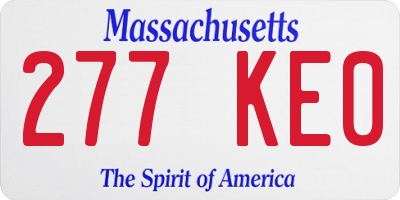 MA license plate 277KE0