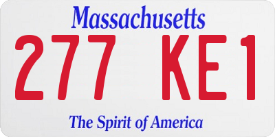 MA license plate 277KE1