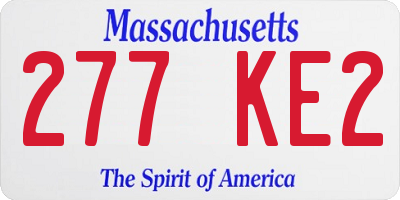 MA license plate 277KE2