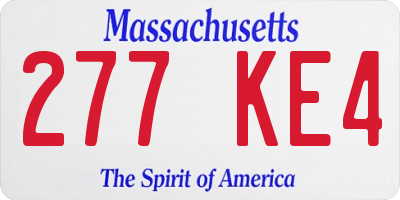 MA license plate 277KE4