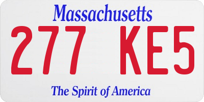 MA license plate 277KE5