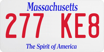 MA license plate 277KE8