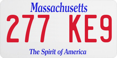 MA license plate 277KE9
