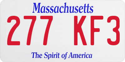 MA license plate 277KF3