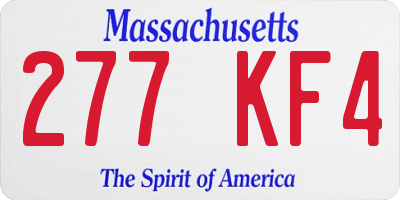 MA license plate 277KF4
